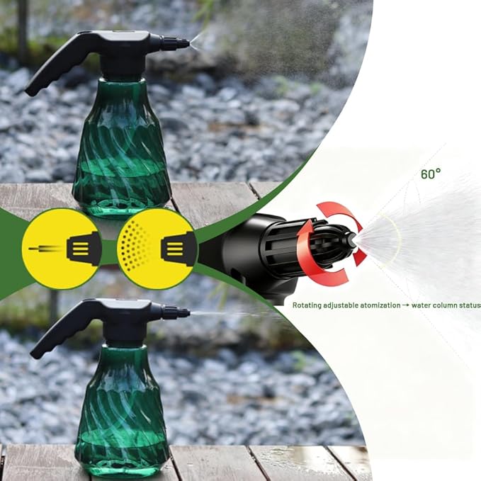 Large Capacity Electric Plant Mister, Rechargeable Sprayer for Indoor & Garden, Battery Powered with Adjustable Nozzle, Fine Mist & Continuous Spray