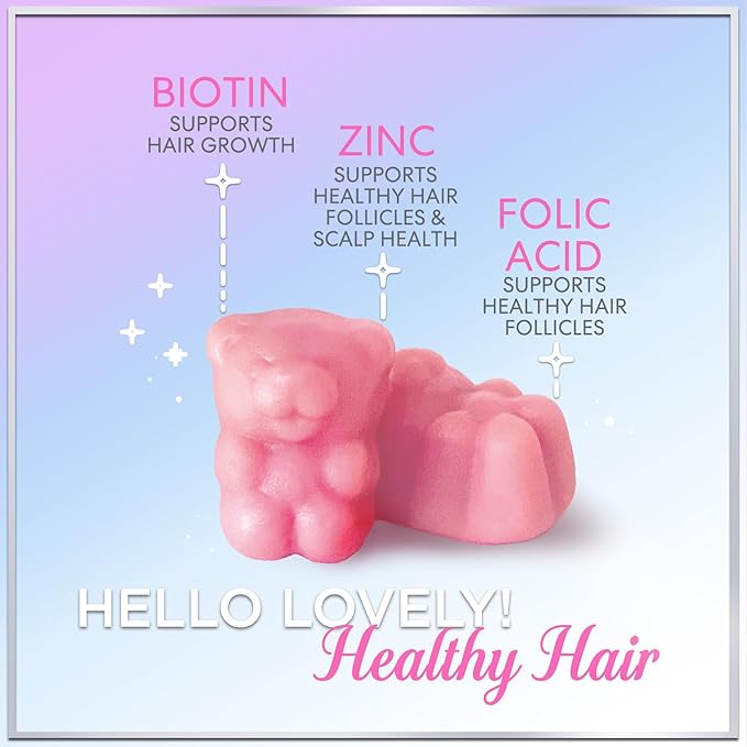 Hair Vitamins Gummies for Hair Growth - Best Multivitamin Supplement for Hair, Skin & Nails with 5000 mcg Biotin per Serving - Supports Thicker, Stronger Hair Women & Men - Berry Flavor - 120 Gummies