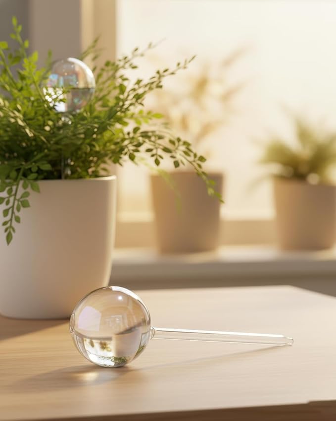 2 Pack Self Watering Globes for Plant, Iridescent Glass Rainbow Watering Bulbs, Automatic Plant Waterer for Indoor & Outdoor Potted Plants，Vacation Plant Watering Devices System，Plant Watering Devices