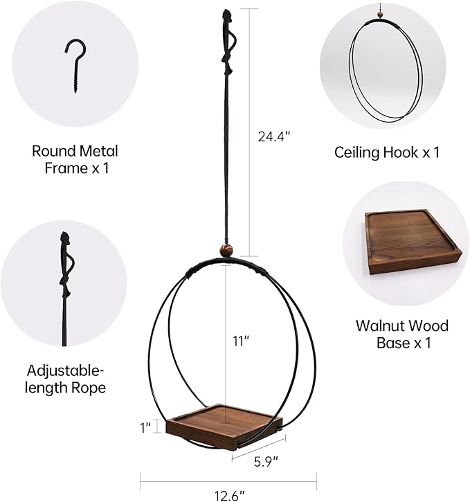 Adnkwolivt Hanging Planter for Indoor Plants - Outdoor Plant Hanger, Mid Century Metal Plant Hanger, Indoor Conner Ceiling, Gift for Mom, Plant Lovers, Housewarming