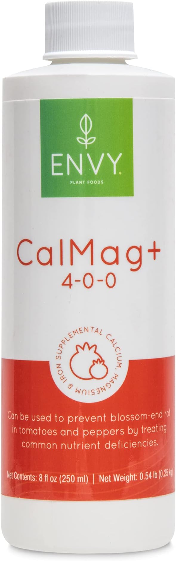 ENVY CalMag+ Fe (4-0-0) Professional Grade Calcium, Magnesium and Iron Liquid Plant Food | Superior Calcium Source (No Calcium Chloride) (8 oz)
