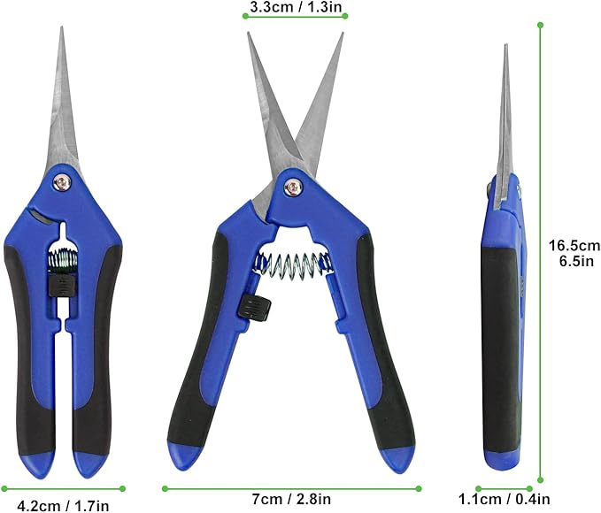 15 Pack 6.5 Inch Garden Pruning Scissors, Hand Pruner with Stainless Steel Blades, Sharp Point Gardening Shears Cutter, Gardening Pruning Shear, Supplies & Accessories(Blue)