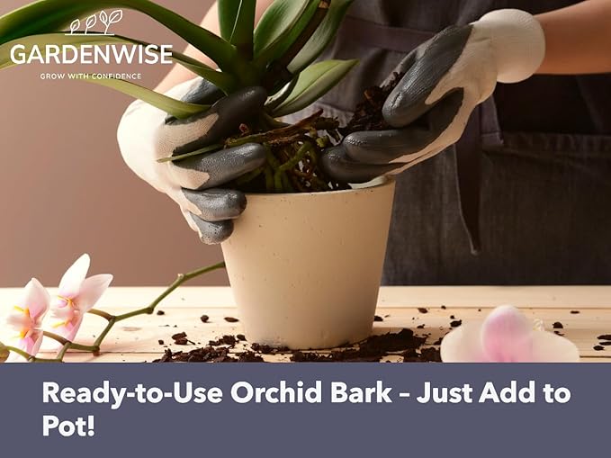 GARDENWISE Premium Orchid Bark for Potting Mix – Ready-to-Use Pine Bark for Indoor Plants, Orchid Repotting & Soil Mix Creation, Ideal Orchid Medium (3 quarts)