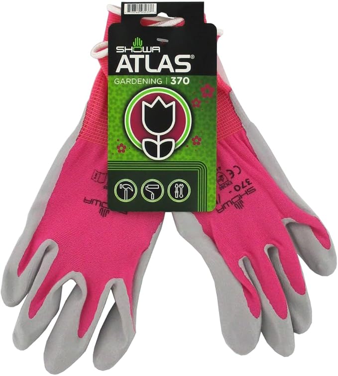 SHOWA Atlas 370B Professional Nitrile Work Gloves,for Landscaping, Gardening & Assembly, General Purpose Gloves