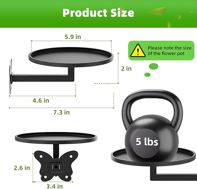 Wall Mounted Plant Holder - Butterfly Metal Hanging Shelf for Indoor Plants Succulents Flowers Decor Sturdy Wall-Mounted Storage for Bedroom Living Room Bathroom Space-Saving Home Organizer 3-Pack