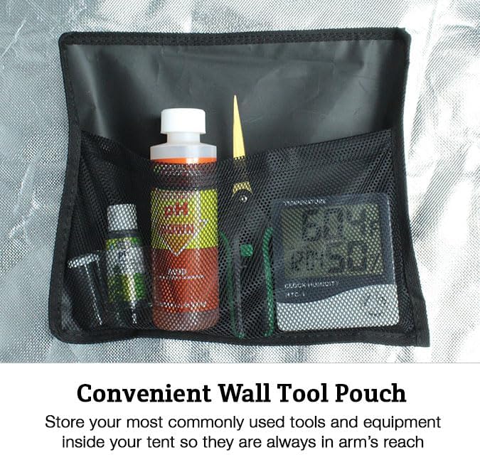 Covert 4x4 Grow Tent 48x48x84.5 inch for Indoor Hydroponic Growing, 600D Thick Fabric, 95% Reflective Mylar, Light-Proof Design, Heavy-Duty Steel Frame, Duct Ports, Tool Pouch & Spill Tray