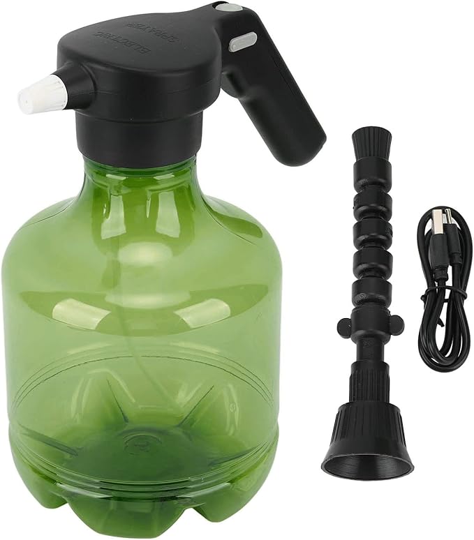 Electric Plant Spray Bottle 3L, Automatic Garden Sprayer Can, Rechargeable 800mAh, Rotating Nozzle for Indoor & Outdoor Plants (Green)