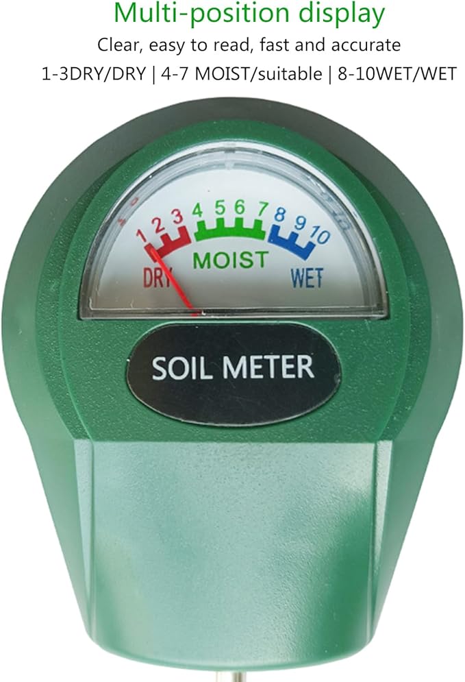 Soil Meter Single Metal Probe ABS Green Environmental Protections Plantation Flower Grass Water Soil Detector