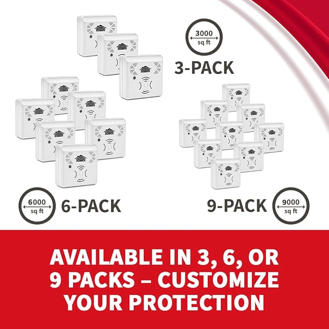 Riddex Sonic Plus Ultrasonic Pest Repeller, Plugs in with extra Outlets Indoor Use - Insect Repellent - Bug Repellents for Home Defense - Protect Against Rodents & Insects, Chemical Free(6 Pack White)