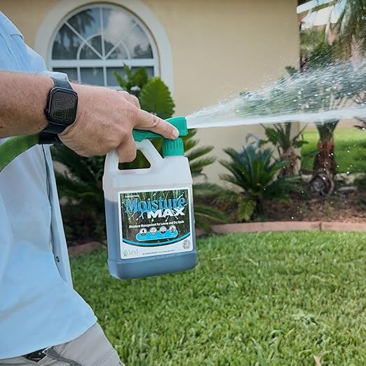 Moisture Max Lawn Moisture Manager – Humectants + Surfactants + 4% Sea Kelp – Improves Water Retention & Root Growth – Yard Mastery Liquid Lawn Treatment 1 Quart 32 Ounces – Covers 5,333 sq ft