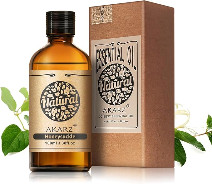 AKARZ 100ml Honeysuckle Essential Oil Natural Honeysuckle Oil Pure for Candle Making,DIY Skincare Products Massage,Home Spa Relaxation