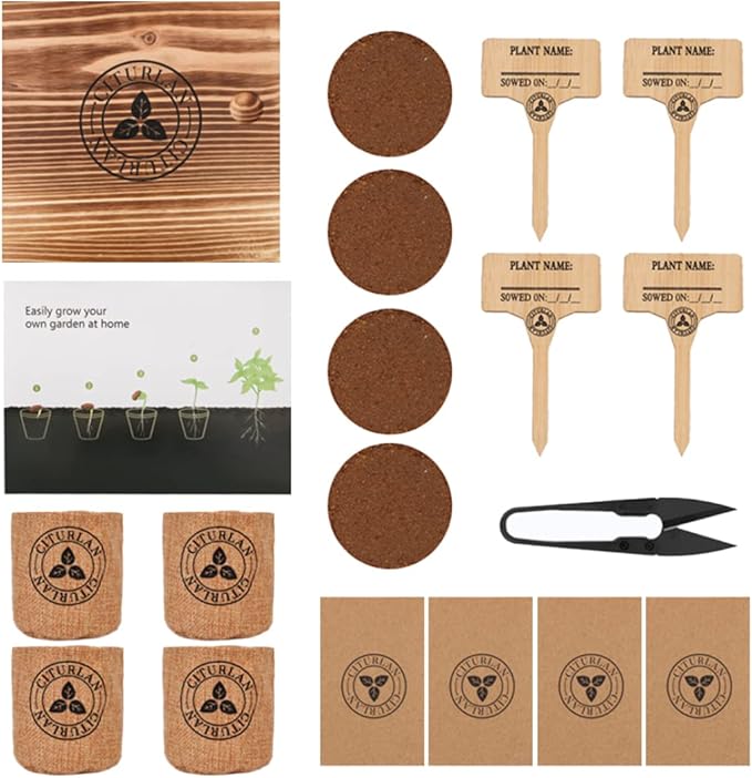 Herb Seed Growing Kit Herb Garden Starter Kit DIY Grow Indoor Garden Set for Home Plant Starters Balcony