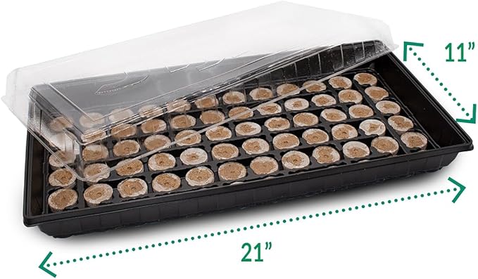 Jiffy Plant Germination Tray Kit - High Germination Rate, Bonus SUPERthrive - 72 Cell, 4 Pack - Plastic