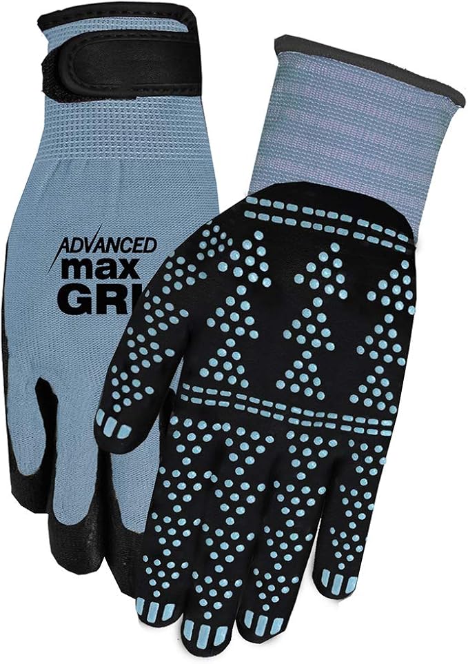 Midwest Gloves & Gear unisex adult Advanced Max Gripping Glove, Slate Blue , 1 pair