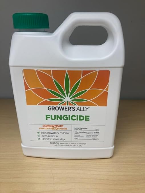 Grower's Ally Fungicide for Plants Concentrate - Indoor Outdoor Plant Fungicide Treatment Control for Powdery Mildew, Alternaria Blight, Rot, Fungus - Trusted by Cultivators - 32 Oz, Makes 20 Gallons