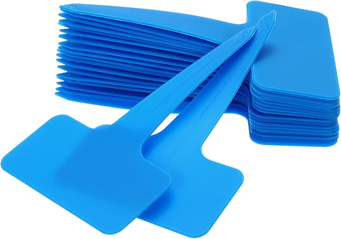 uxcell 100Pcs 4 Inch Plant Labels Large T-Style Garden Marker Plant Tags Garden Labels for Flower Beds,Pots Vegetables Blue