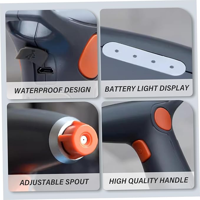 Electric Sprayer, 1000ml Electric Spray Bottle with Adjustable Nozzle, Waterproof Water Sprayer, Rechargeable Plant Mister for Garden Indoor Outdoor, White