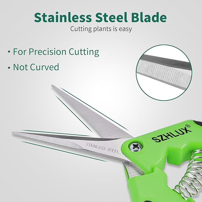 SZHLUX 3-Pack Gardening Scissors, 6.5'' Gardening Pruning Scissors, Professional Pruning Shears with Straight Stainless Steel Precision Blades