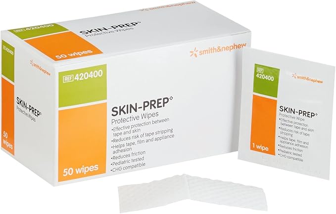 Smith+Nephew Skin-PREP◊ Wipes, Protective Dressing Wipes, Skin Barrier Film, Contains Alcohol, Box of 50