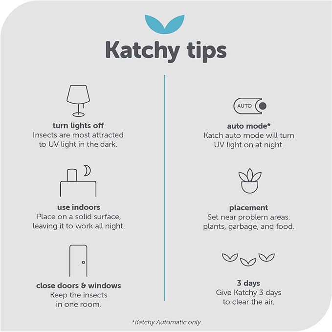 Katchy Original and Midnight Glue Board Refills (24 Pack) – Catcher & Killer for Mosquito, Gnat, Moth & Fruit Fly – Indoor Flying Insect Trap Glue Board Refills – Non-Zapper Traps for Buzz-Free Home