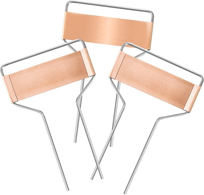 Foraineam 40 Pack 4 Inch Plant Label Stakes, Weatherproof Copper Plant Markers Seedling Signs, Reusable Metal Nameplate Garden Nursery Stake Tags for Herbs Flowers Vegetables Potted Plants