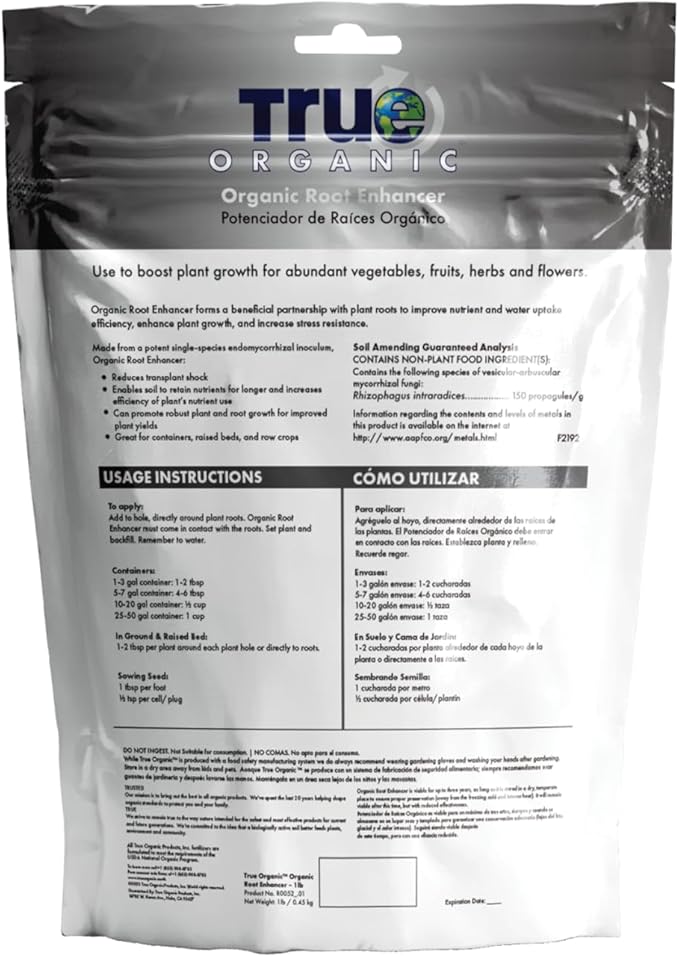 True Organic Root Enhancer – Natural Root Booster for Vegetables, Fruits, and Flowers – Mycorrhizal Fungi for Vigorous Growth and Stress Resistance