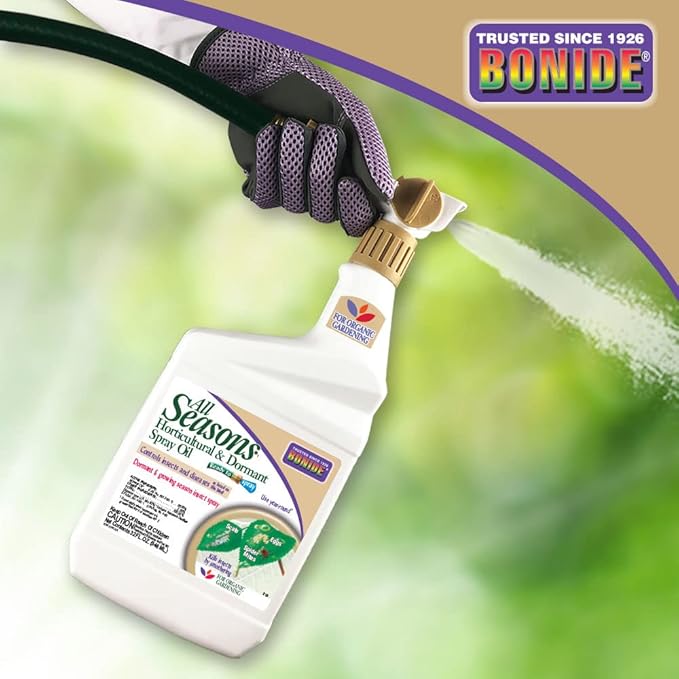 Bonide All Seasons Horticultural & Dormant Spray Oil, 32 oz Ready-to-Spray, Disease Prevention and Insect Killer for Organic Gardening