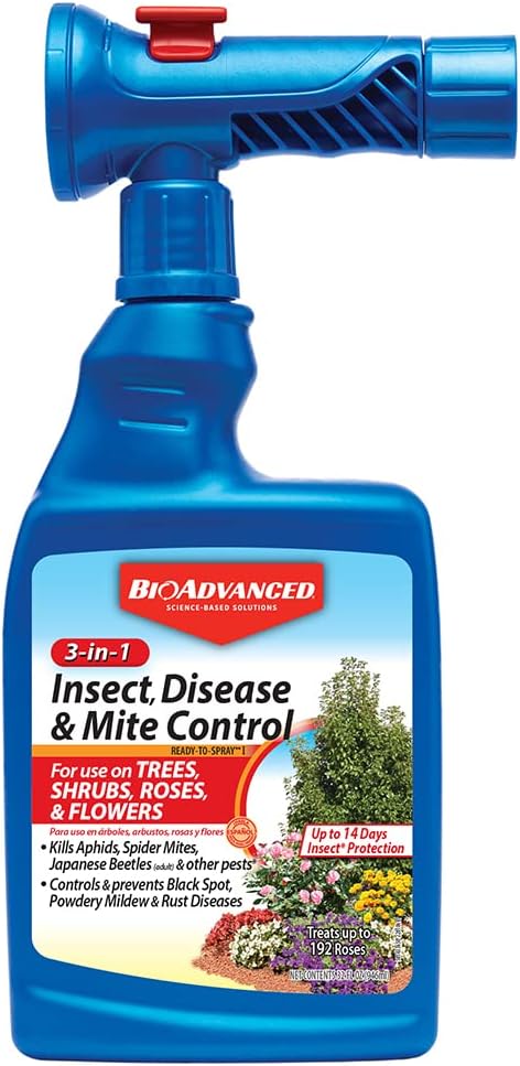 BioAdvanced 3-In-1 Insect, Disease and Mite Control, Fungicide, Ready-to-Spray, 32 oz