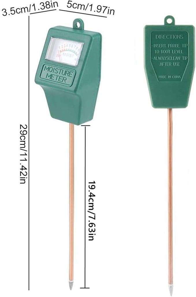 Soil Moisture Meter,2 Pack Plant Hygrometer Moisture Sensor Plant Water Monitor for Potted Plants,Garden,Farm, Lawn(No Battery Needed)