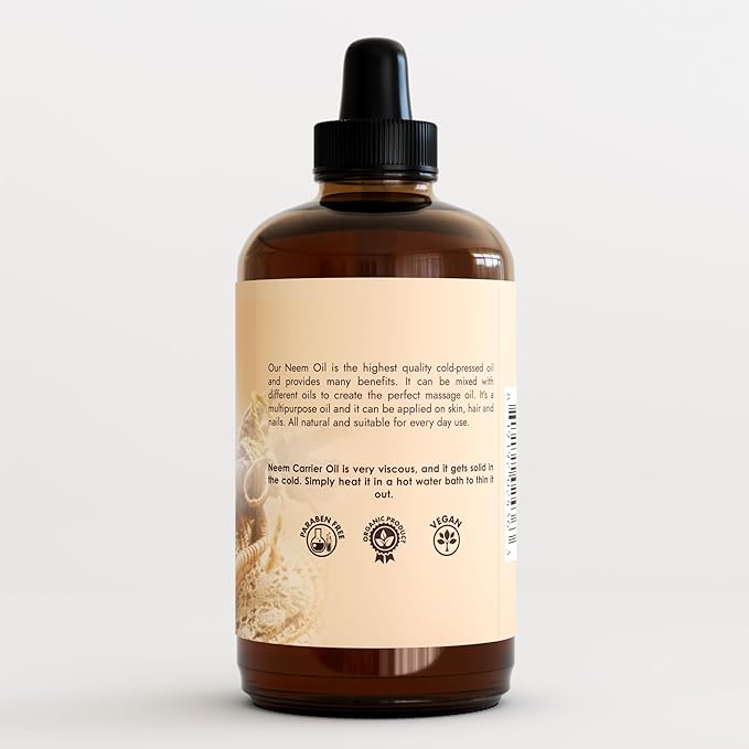 Premium Nature Organic Neem Oil for Skin and Hair Need Oil 100% Pure Cold Pressed for Essential Oil Mixing Neem Oils for Plants Neem Cake Massage Oil Neems Spray for Indoor Plants 4 oz