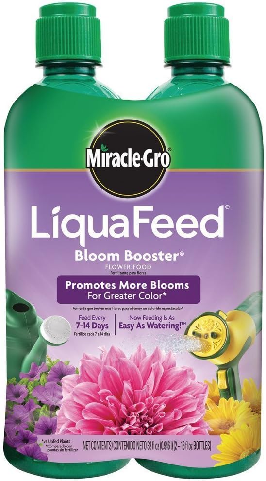 Miracle-GRO 100404 LiquaFeed Bloom Booster Flower Food, (Liquid Plant Specially Formulated for Flowers)