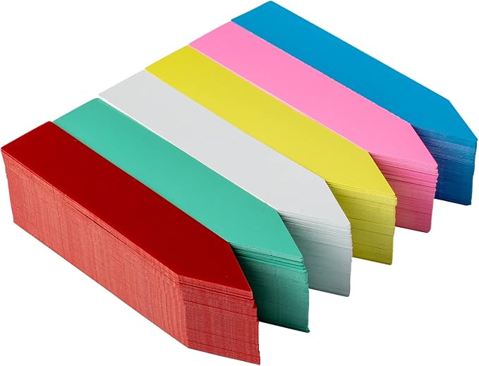 Crafjie 360 Pcs 4 inch Plastic Plant Nursery Garden Labels 6 Colors Pot Marker Garden Stake Tags Waterproof Plant Markers, Plant Labels for Seedling Garden Markers Tags, Vegetable Gardening Tags