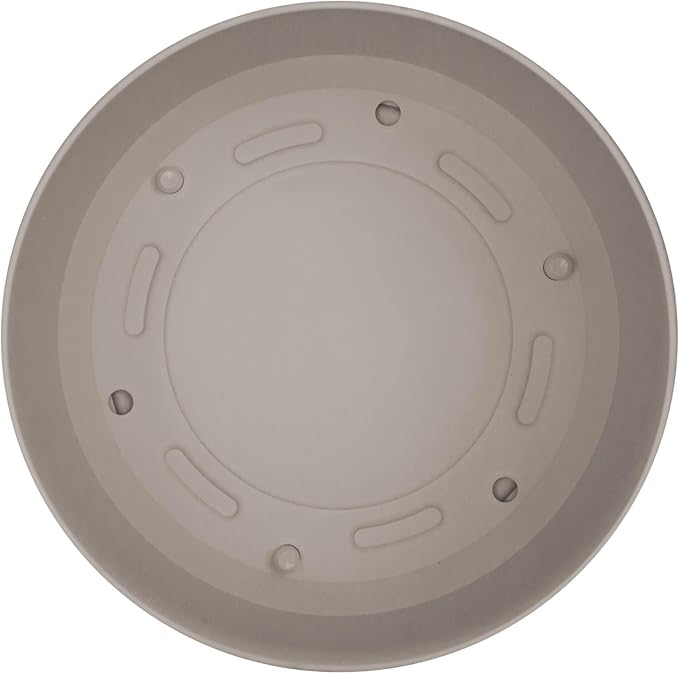 Bloem Mathers 8" Pebble Stone Round Modern Resin Garden Planter Pot with Drainage Holes and Removable Saucer Tray Included