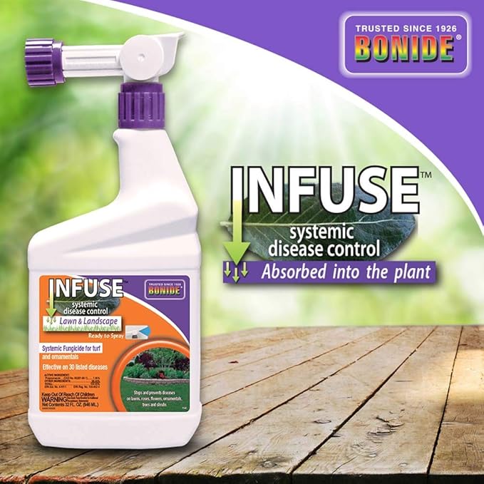 Bonide Infuse Systemic Disease Control, 32 oz Ready-to-Spray Solution for Lawn & Landscape, Fungicide for Turf & Ornamentals