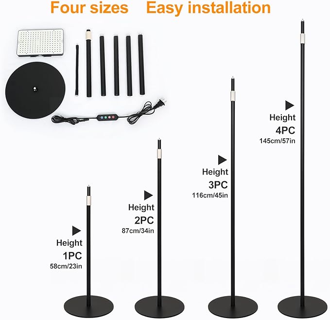 FECiDA 2026 Floor Lamp Grow Light, Grow Lights with Stable Stand Base for Indoor Plants, Bonsai Tree, 4/8/12/16/20 Hr Timer, 25 Watt Power Draw, NO Need Adapter, 40"-76" Height Adjustable