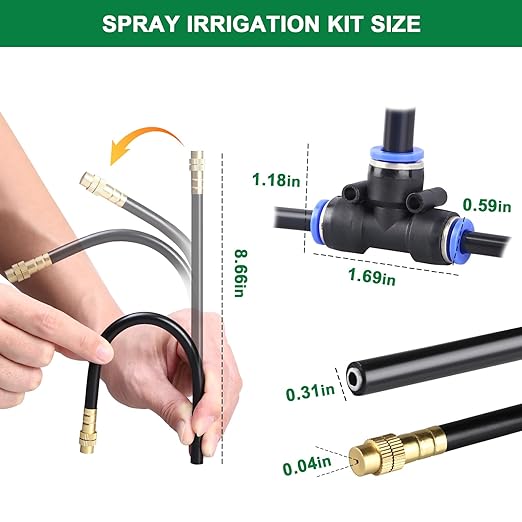 Drip Irrigation System, 2026-Upgrade 20Ft 1/4" Garden Watering System with 5 Pcs 360° Adjustable Copper Nozzles, DIY Kit for Garden, Lawn, Greenhouse, Raised Beds & Outdoor Plants