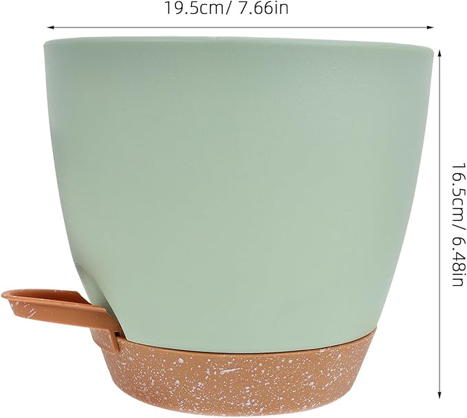 ARTIBETTER 3pcs 7.5 Inch Plastic Self Watering Flower Pots Set with Removable Hydroponic Basin for Indoor Outdoor Succulent Planters Garden Use
