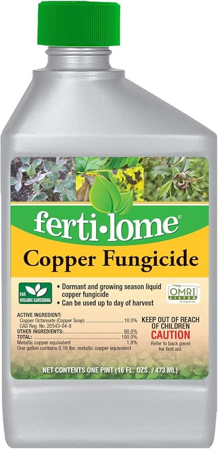 Fertilome (16132) Copper Fungicide Concentrate, Controls Needle Blight, Blackspot, Powdery Mildew and More, OMRI Listed (16 oz.)