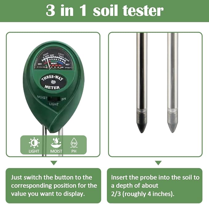 RooTrimmer 5 Gallon Nursery Pots (20-Pack) + 50ft Garden Hose with Spray Nozzle 2P + 3-in-1 Soil Tester 2P for Moisture/Light/pH | All-in-One Gardening Kit for Indoor/Outdoor Plants