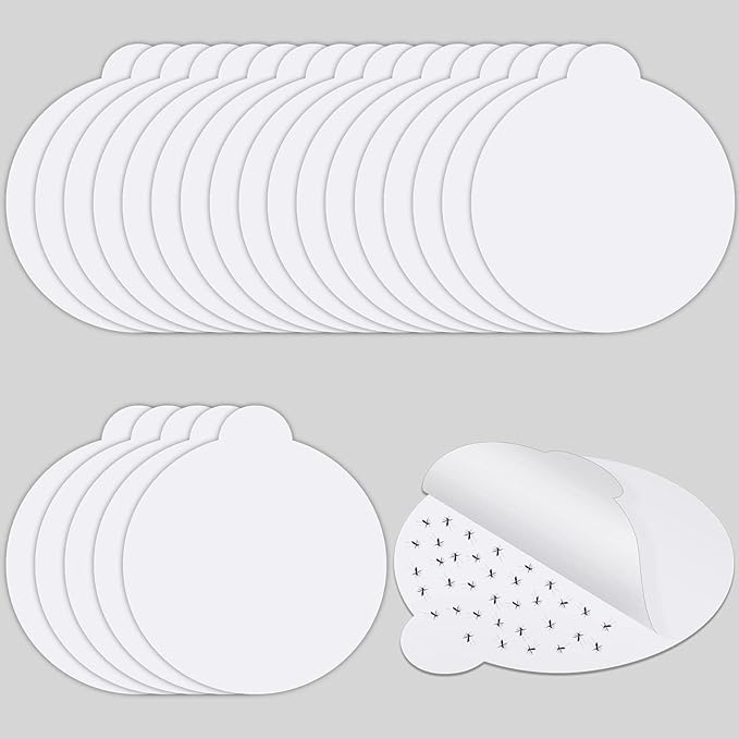 48 Pcs Round Insect Trap Refillable Glue Boards Sticky Fruit Fly Trap Mosquito Fly Killer for Mosquitoes Fruit Flies Gnats Moths Fits Most Models Indoor Outdoor Lamp (7.1 Inch)