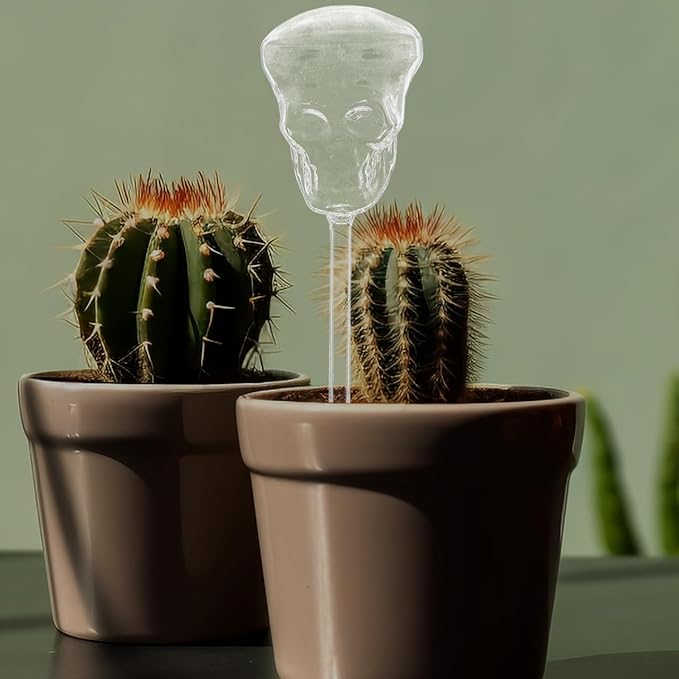 Milisten Skull Self Watering Device 9.64X2.75In Automatic Plant Waterer for Patio Lawn Garden Indoor Outdoor Succulent Pots