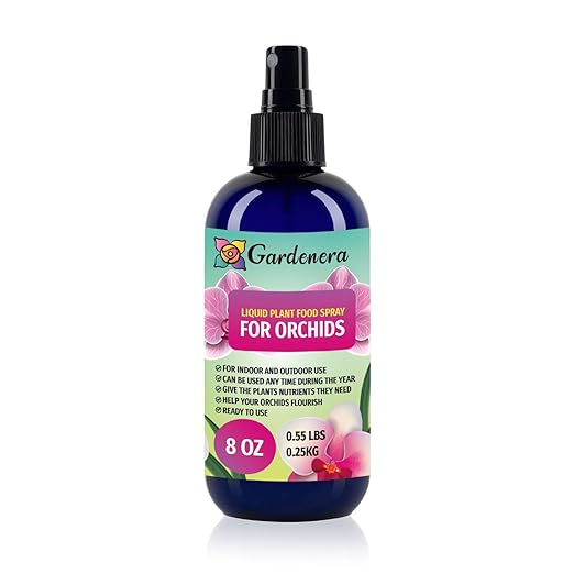 Gardenera Professional Orchid Superfood Spray Mist for Home Gardening | Micro-Fungi Enriched Fertilizer Mist for Healthy Leaves & Growth | 18 Essential Vitamins & Minerals for Orchids - 8oz