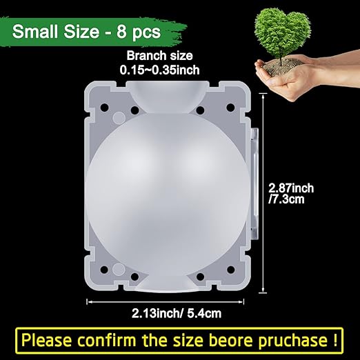 Supking 8 Pcs Air Layering Pods Plant Rooting Grow Propagation Ball Small Transparent Assisted Cutting Rooting Grafting Device Root Box for Plants
