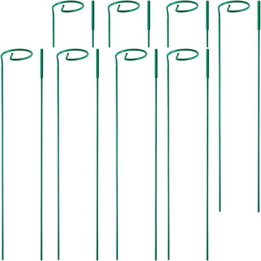 PFNRTH 8 Pack Plant Stakes,Plant Support Stakes for Two Sizes(16 or 32 Inches),Plant Stakes for Outdoor Plants,Garden Flower,Tomato(Green)