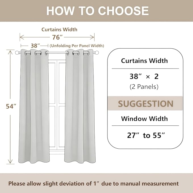 Erosebridal Brown Reindeer Fur Curtains & Drapes,Elk Deer Hide Window Treatments 2 Panels 38" Wx54 L,Woodland Rustic Animal Print Curtains,Wildlife Hunting Themed Jungle Animals Skin Window Curtains