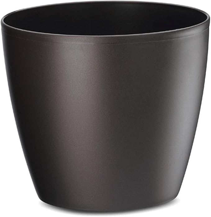 Crescent Too Eva Brown Decorative Planter Modern Pot for Plants, Flowers, Herbs & Succulents, No Drain Hole - 13" W - Fudge (Pack of 2)