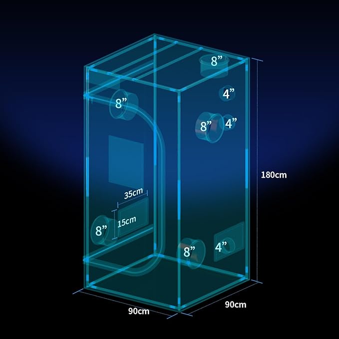 Grow Tent 3'x3' (36"x36"x72"), Professional 1680D Extra-Thick Oxford Indoor Plant Tent with Diamond Mylar, Lightproof Hydroponic Growing Tent with Observation Window & Floor Tray
