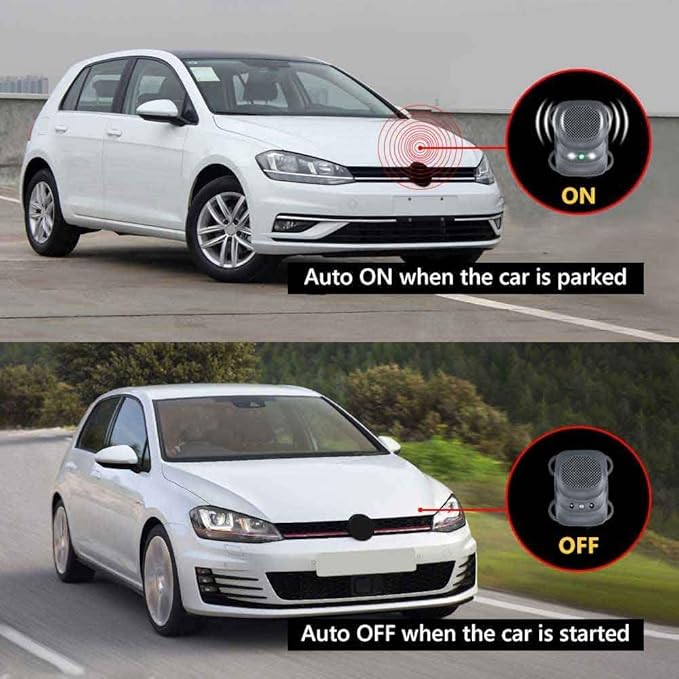 Angveirt Under Hood Rodent Repeller Ultrasonic Rodent Repellent for Car Engine Rat Deterrent Keep Mice Out of Vehicle 24V 12V Mouse Repeller Wires RV Protection 2 Pack