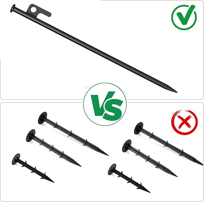 3 Pcs Heavy Duty Steel Tree Stake Kit, Tree Supports for Leaning Tree Protection with 3 PCS 11.8" Steel Tree Stakes, 3 PCS 15.8" Tree Straps，32.8 FT Rope