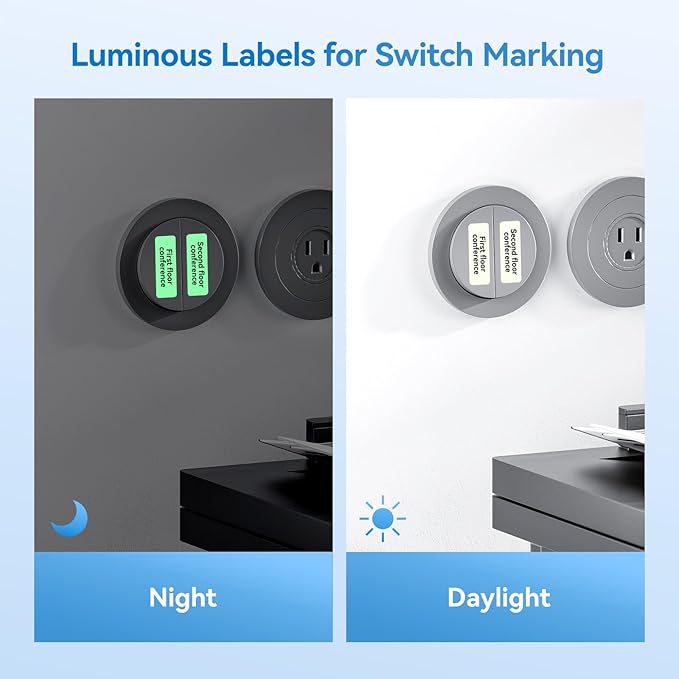 NIIMBOT Thermal Transfer Labels 0.52''x1.38'', for B18/N1 Label Maker, Long Storage Time, for Office Home Small Businesses Switch Labeling, Luminous Sticker(13mmx35mm)